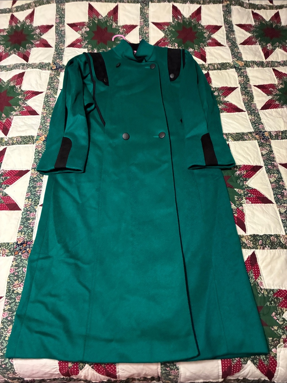 Womens Double-Breasted Teal Trench Coat